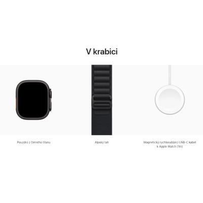 Apple Watch Ultra 3 49mm Černý titan s černým alpským tahem - L