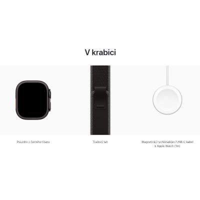 Apple Watch Ultra 3 49mm Černý titan s černým trailovým tahem - S/M