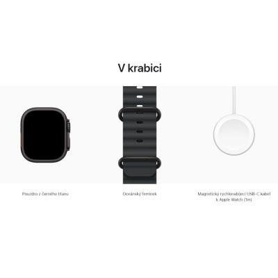 Apple Watch Ultra 3 49mm Černý titan s černým oceánským řemínkem