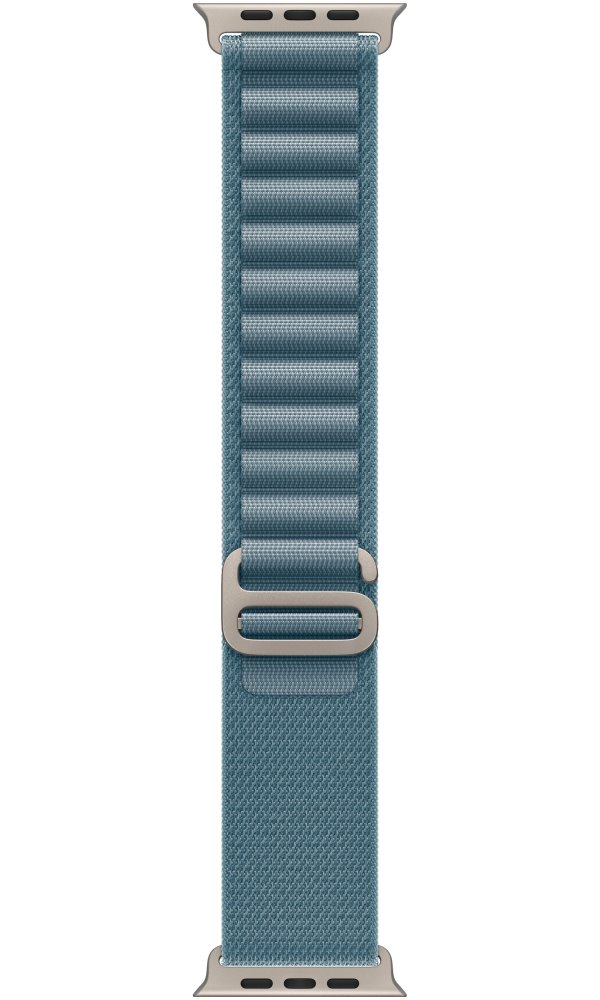 Apple Watch Ultra 3 49mm Přírodní titan se světle modrým alpským tahem - M