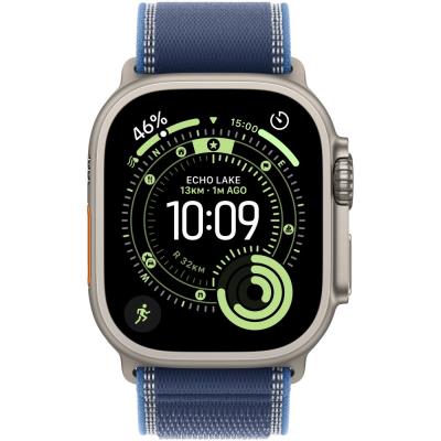 Apple Watch Ultra 3 49mm Přírodní titan s modrým trailovým tahem - M/L