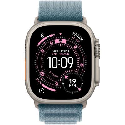 Apple Watch Ultra 3 49mm Přírodní titan se světle modrým alpským tahem - S