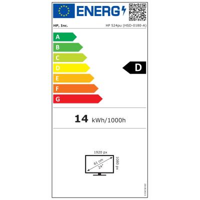 HP 524pu/ 23,8"/ 1920x1080/ IPS/ 5ms/ 350 cd/m2/ 1500:1/ 100Hz/ HDMI/ DP/ USB/ USB-C/ VESA/ PIVOT/ černý