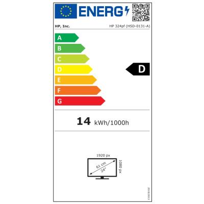 HP 324pf/ 23,8"/ 1920x1080/ IPS/ 5ms/ 250 cd/m2/ 1000:1/ 100Hz/ HDMI/ DP/ VGA/ VESA/ černý