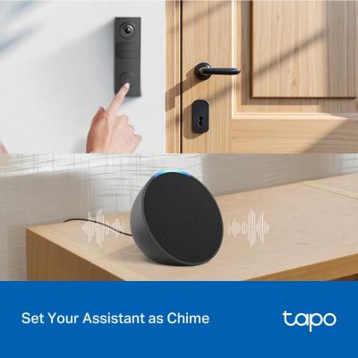 TP-Link Tapo D205, Chytrý Video zvonek, 3MP kamera, detekce osob, 160° zorné pole, IP54, SD slot, bez hubu