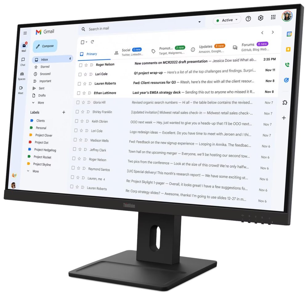 Lenovo E27-40/ 27"/ IPS/ 1920x1080/ 16:9/ 300cd/m2/ 1500:1/ 4ms/ HDMI/ DP/ PIVOT