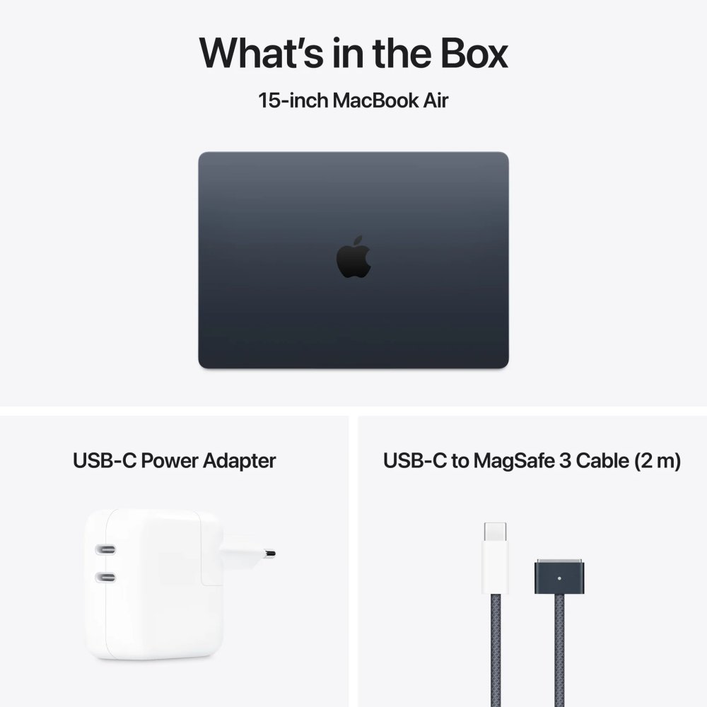 Apple MacBook Air 15'' (2025) / M4 / 10C CPU / 10C GPU / 24GB RAM / 512GB SSD / Temně inkoustový