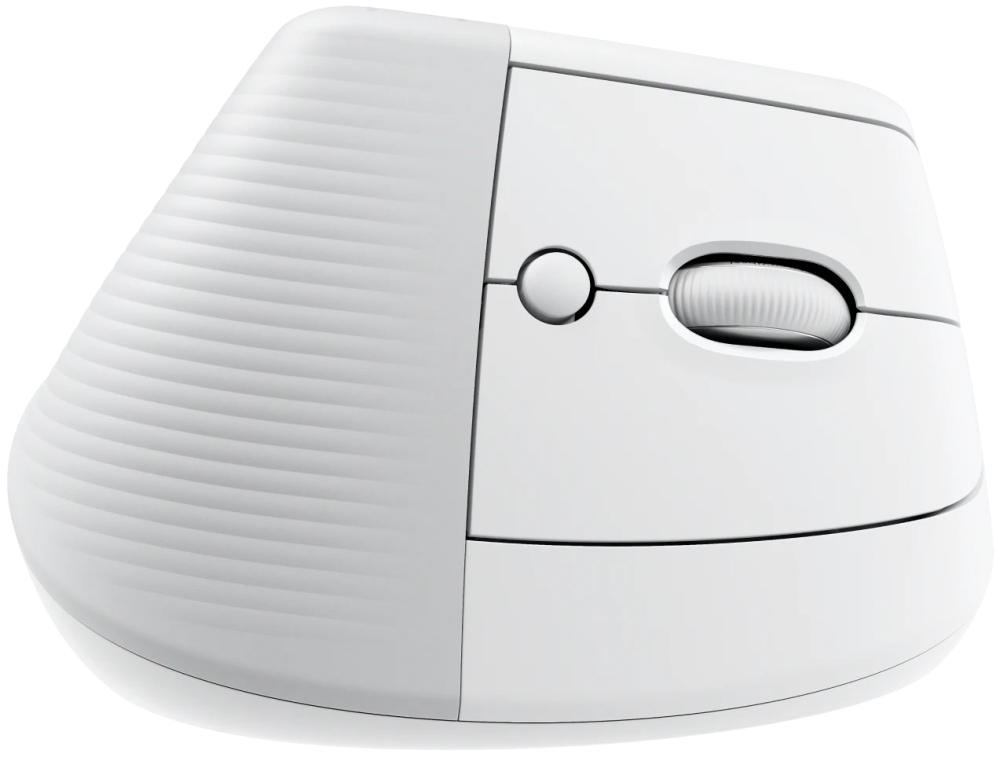Logitech Lift for Mac Vertical Ergonomic Mouse - White   Vertikální myš, optická, 6 tlačítek, bezdrátová, Bluetooth