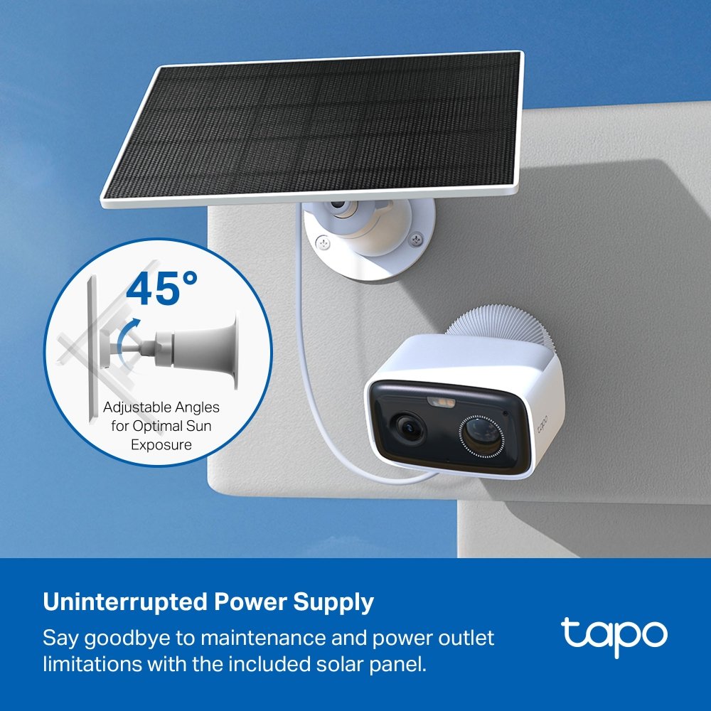TP-Link Tapo C400 KIT Solární WiFi Kamera, venkovní, 2MPx, 1920 x 1080, audio, IR 10m, MicroSD, IP65