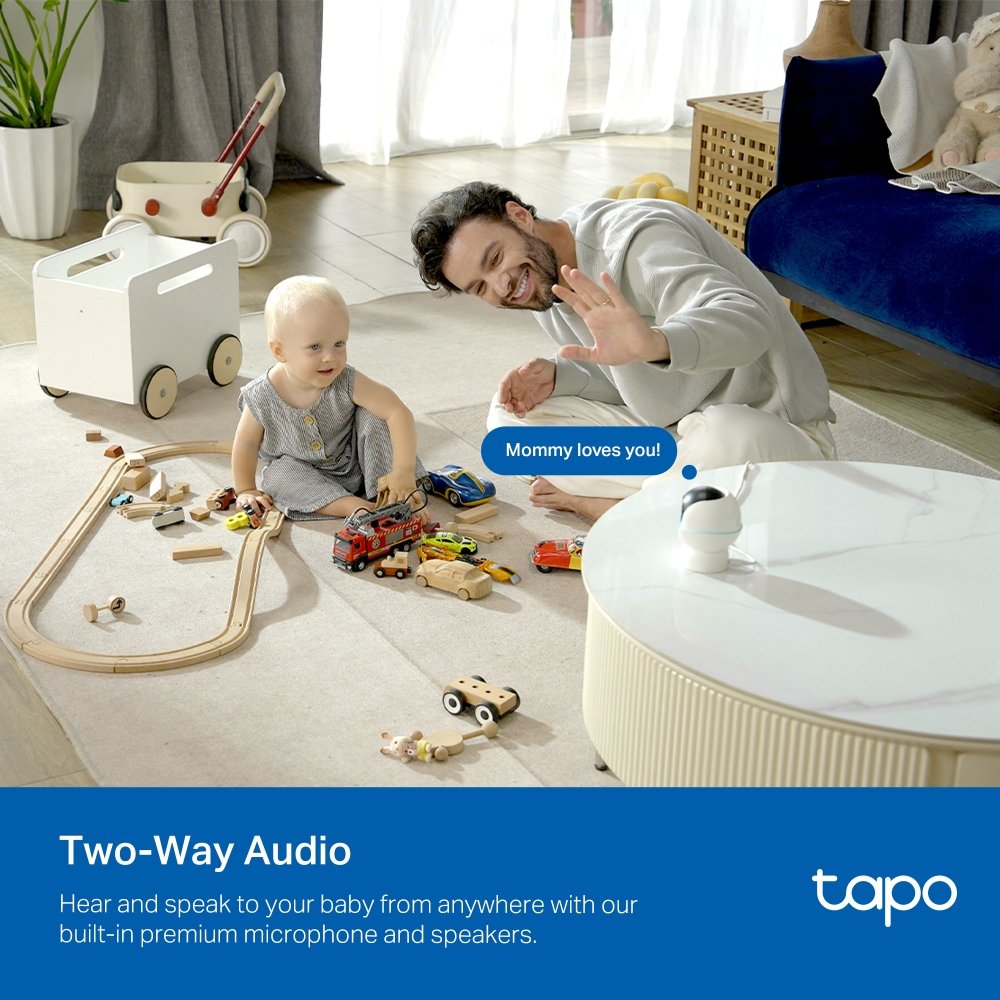 TP-Link Tapo C840 dětská chůvička s dvojitým objektivem, 2K,2560 x 1440, AI detekce audio, MicroSD
