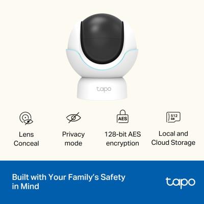 TP-Link Tapo C840 dětská chůvička s dvojitým objektivem, 2K,2560 x 1440, AI detekce audio, MicroSD