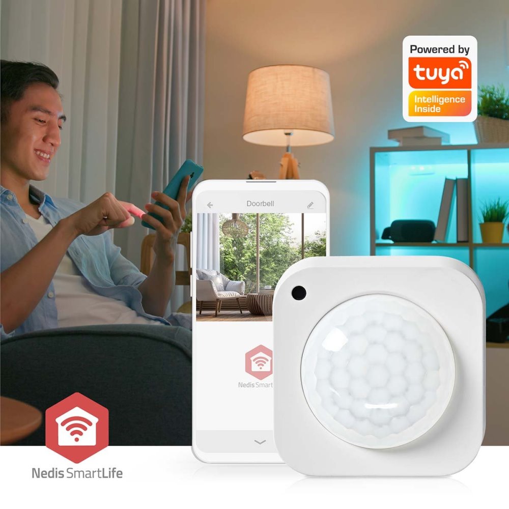 NEDIS chytrý detektor pohybu/ Zigbee 3.0/ napájení z baterie/ životnost baterie 24m/ úhel 100 °/ rozsah 7 m/ bílý