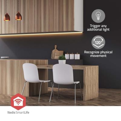 NEDIS chytrý detektor pohybu/ Zigbee 3.0/ napájení z baterie/ životnost baterie 24m/ úhel 100 °/ rozsah 7 m/ bílý