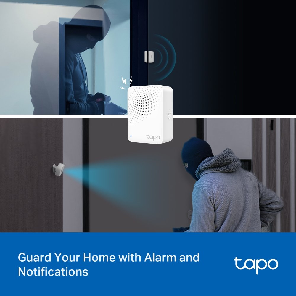TP-Link Tapo T30 KIT, 1×Tapo T100, 2×Tapo T110, 1×Tapo H100, pohybový senzor, dveřní senzor, hub se zvonkem