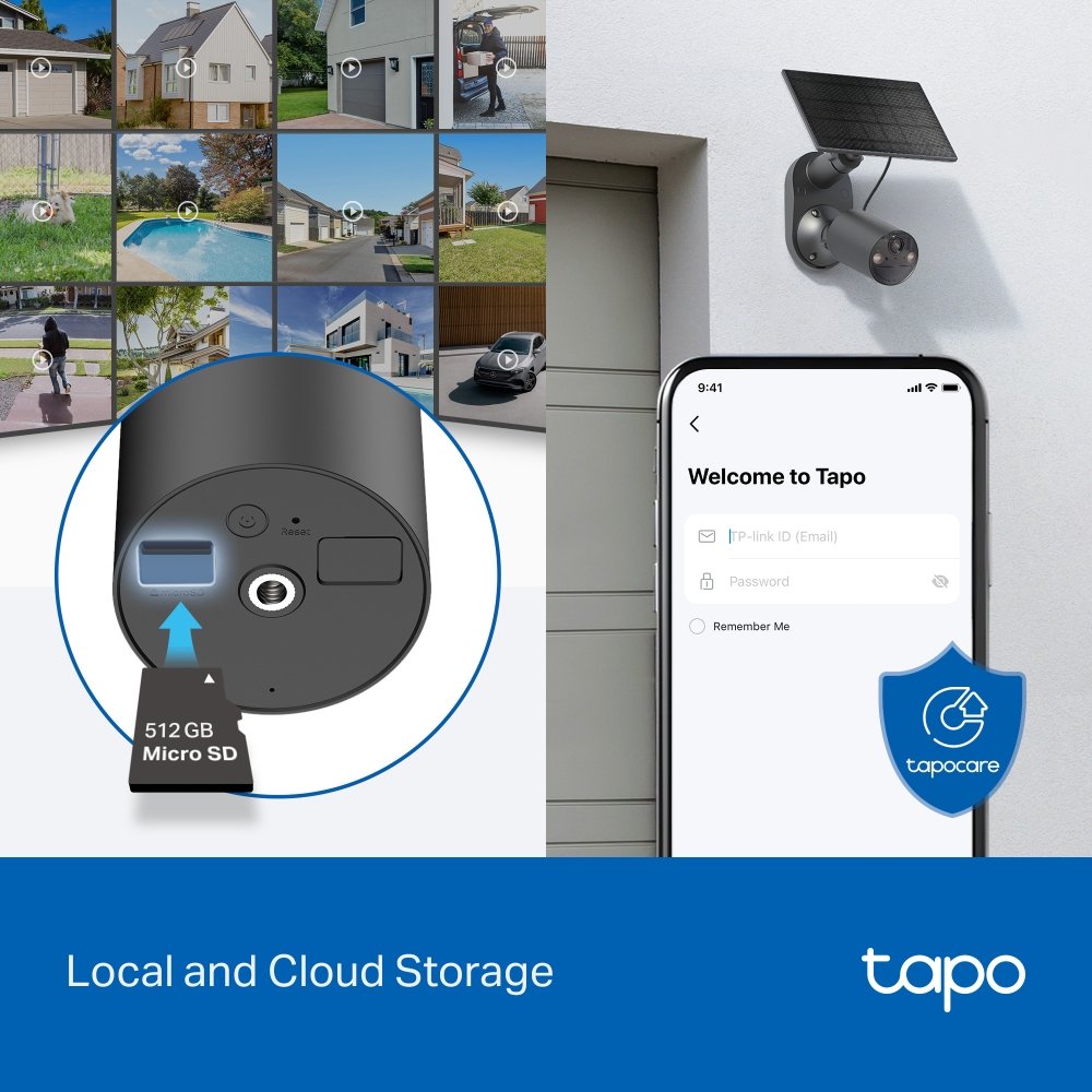 TP-Link Tapo C411 KIT solární WiFi Kamera, venkovní, 2K, 2304 x 1296, audio, IR 15m, MicroSD, IP65