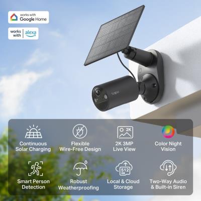 TP-Link Tapo C411 KIT solární WiFi Kamera, venkovní, 2K, 2304 x 1296, audio, IR 15m, MicroSD, IP65