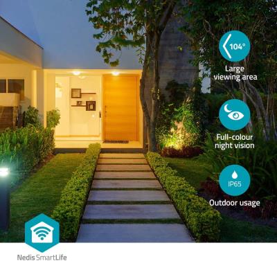 NEDIS IP kamera/ venkovní/ IP65/ Wi-Fi/ 3Mpix/ 1296p/ reflektor/ Onvif/ detekce pohybu/ noční vidění 10m/ bílá