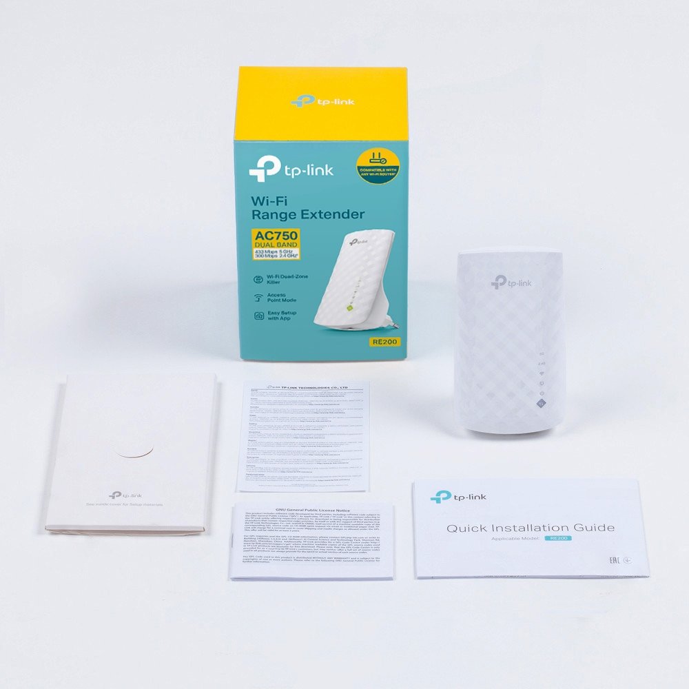 TP-Link RE200 AP/ Extender / Repeater / 1x LAN / 802.11b/g/n/ac