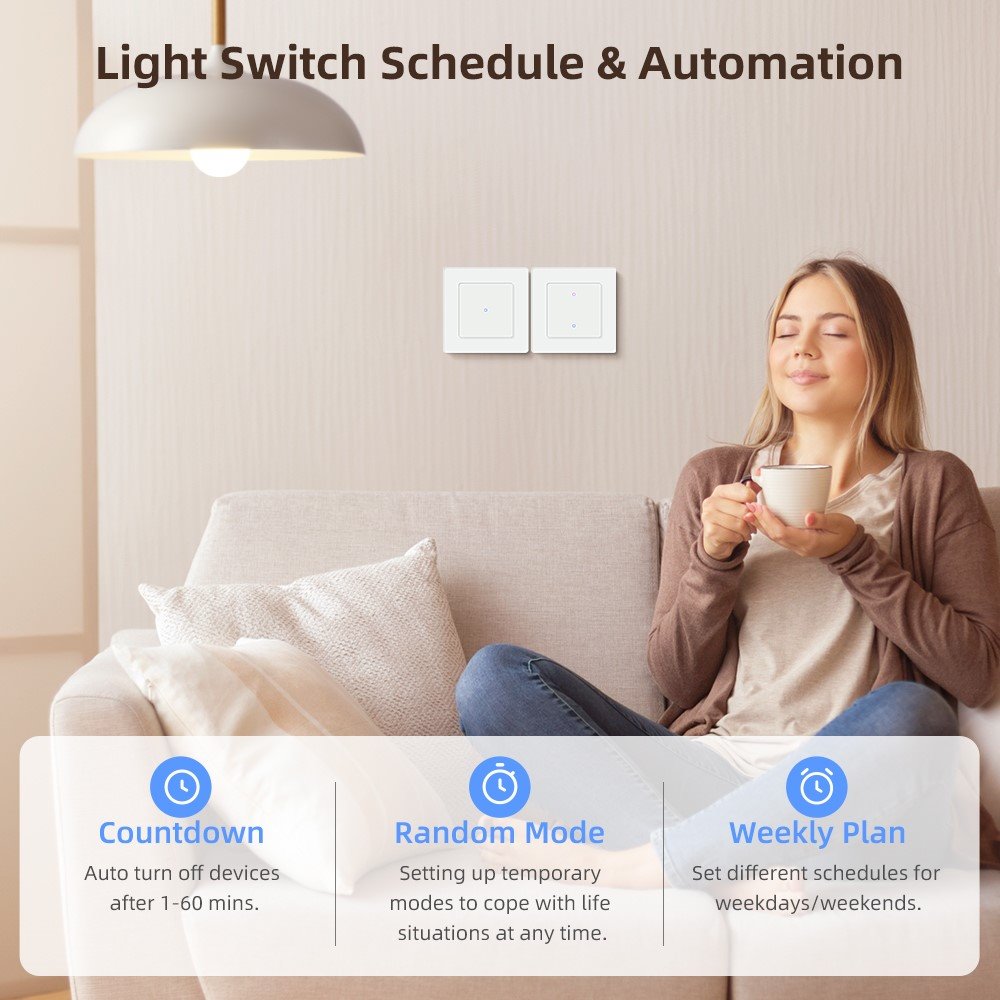 IMMAX NEO SMART vypínač Nexa 2-tlačítkový, Wi-Fi, 230V, TUYA