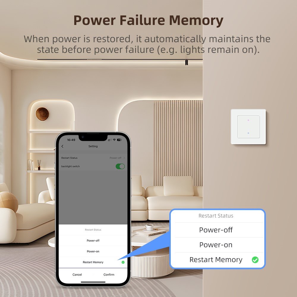 IMMAX NEO SMART vypínač Nexa 2-tlačítkový, Wi-Fi, 230V, TUYA