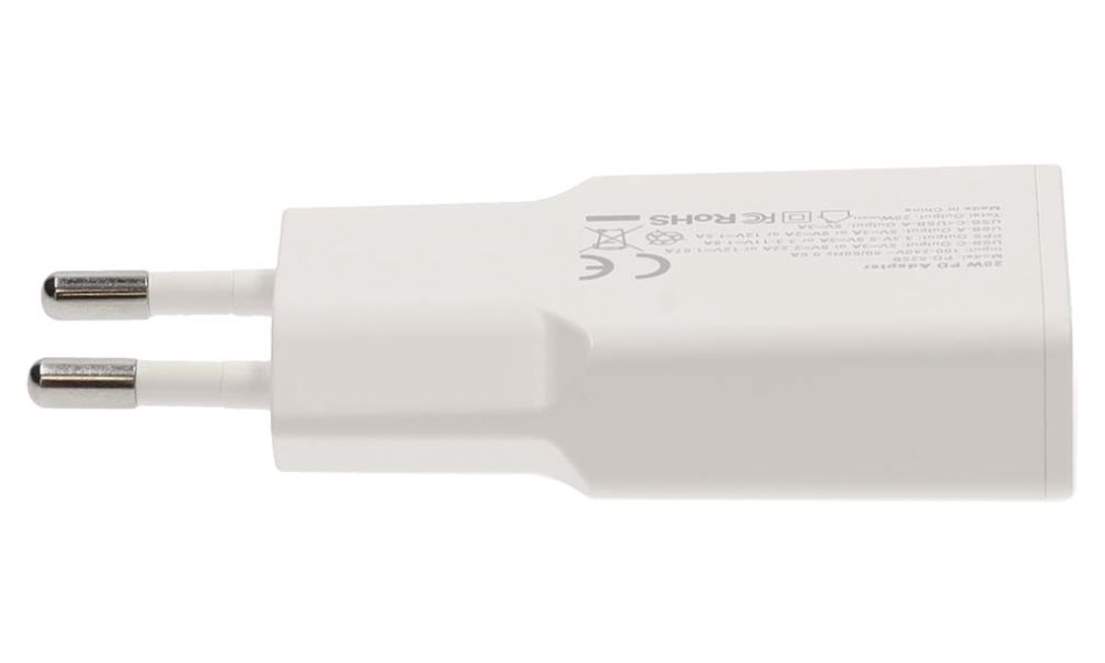 NEDIS síťová nabíječka/ 20 W/ PD 3.0/ rychlé nabíjení/ 1.5 / 2.0 / 2.22 / 3.0 A/ USB-A/ USB-C/ bílá