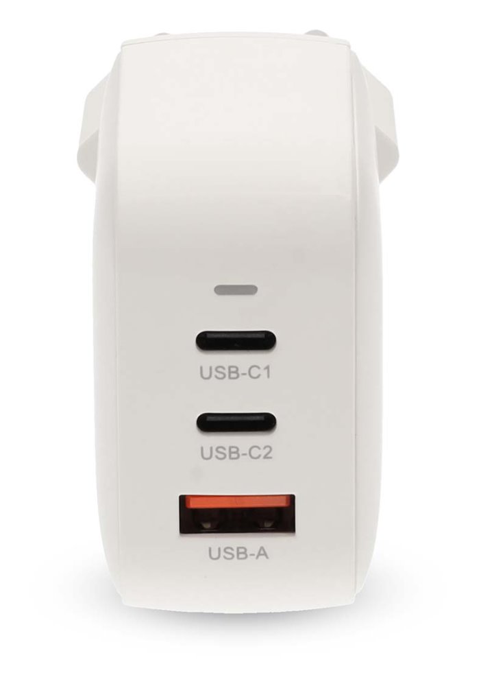NEDIS síťová nabíječka/ 70 W/ PD 3.0/ rychlé nabíjení/ 1.5 / 2.25 / 2.5 / 3.0 / 3.5 A/ USB-A/ 2x USB-C/ bílá