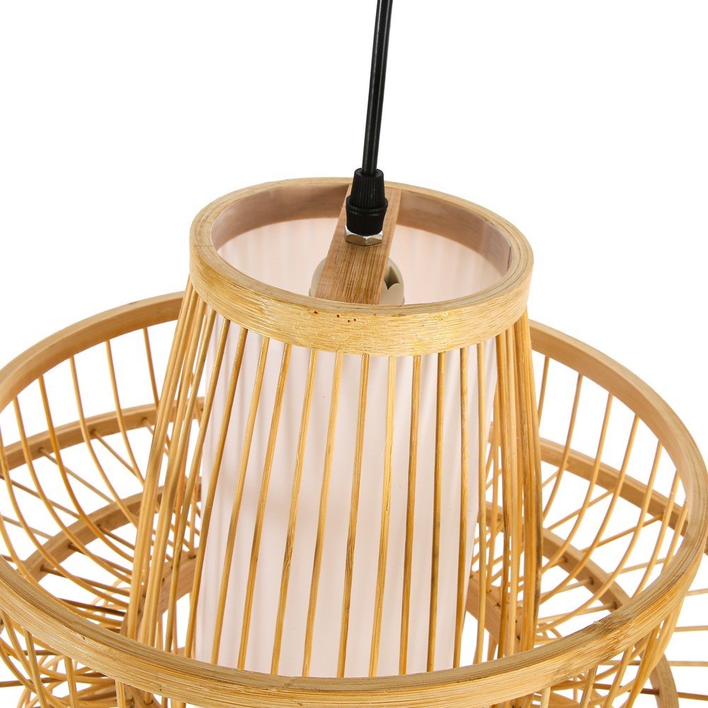 POŠKOZENÝ OBAL - IMMAX BOHO PINCHOS designové závěsné svítidlo, D45cm, E27, bambusové dřevo