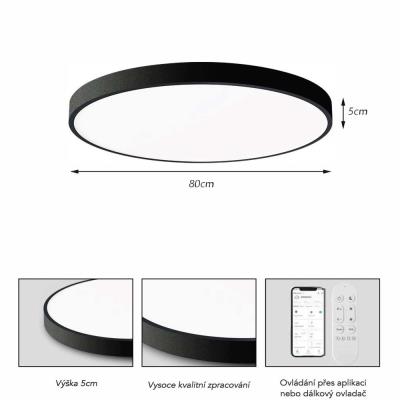 IMMAX NEO LITE SEMPLICI SMART stropní svítidlo, BEACON, 80cm, 96W, 6912lm, černé, Wi-Fi, TUYA