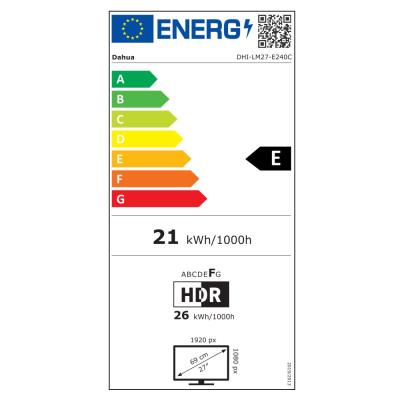 DAHUA 27" LED LM27-E240C/ herní/ VA panel/ 1920x1080 (FHD)/ 3000:1/ 1ms/ 350 cd/m2/ HDMI/ DP/ VESA 100x100