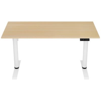 AROZZI herní stůl ARENA NORDICO Light Birch/ motorizovaný/ barva deska bříza, nohy bílé/ šíře 140cm/ výška 71-115 cm