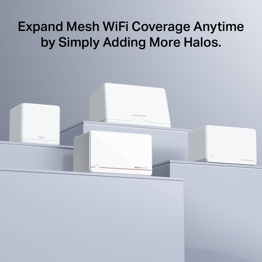 TP-Link Mercusys Halo H37BE(3-pack) WiFi systém, WiFi 7, BE6500, 2x 2,5GWAN/LAN, 1x GWAN/GLAN, 3ks v balení