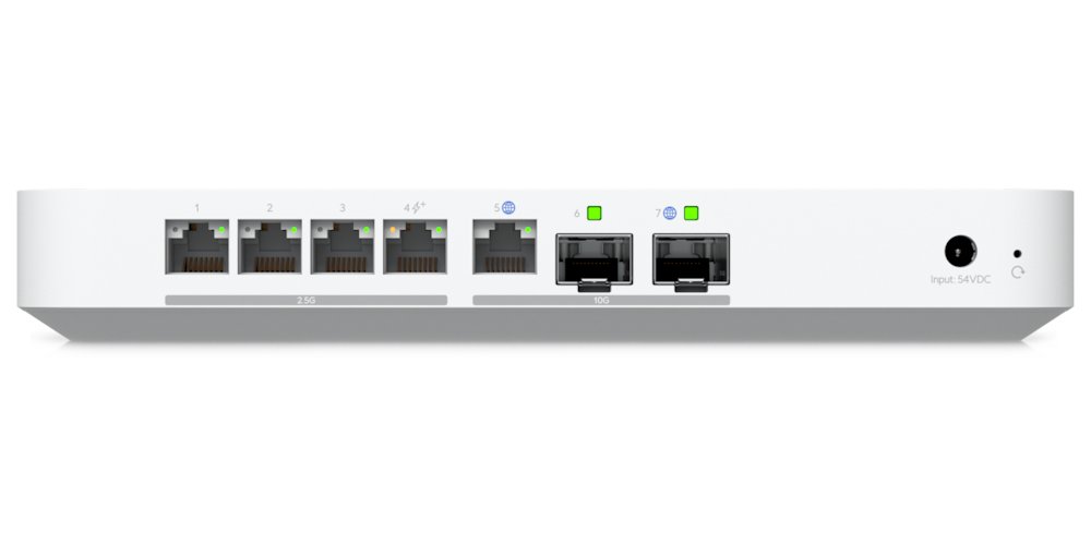 ROZBALENÉ - Ubiquiti UniFi Cloud Gateway Fiber - Router, Full UniFi OS, IDS/IPS, 5x 2.5GbE, 2x SFP+, slot NVMe SSD - Výpr...