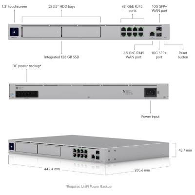 POUŽITÉ - Ubiquiti UniFi Dream Machine Pro Max - Router, Full UniFi OS, IDS/IPS, 8x GbE, 1x 2.5GbE, 2x SFP+