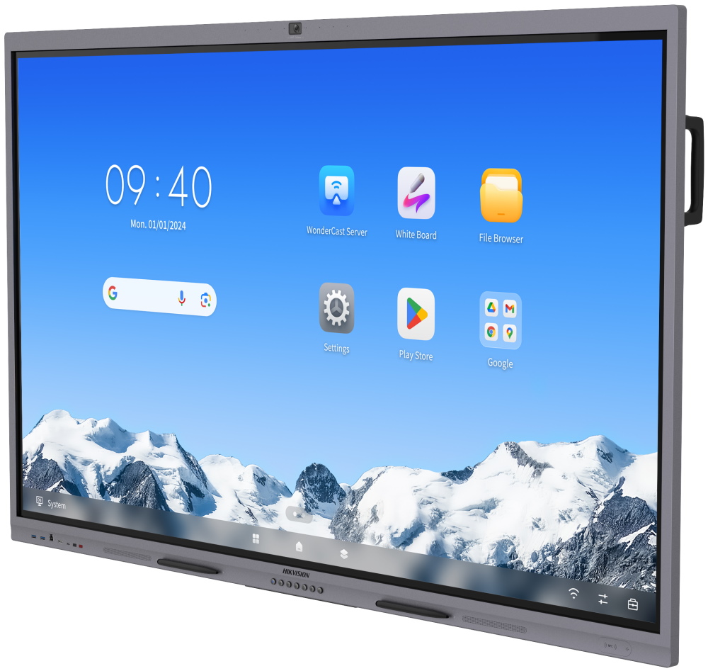 HIKVISION interaktivní dotykový panel 75", 4K, Android 14, 8GB,128G,480nit,50 points, USB, HDMI, Wifi ,BT, kamera, EDLA