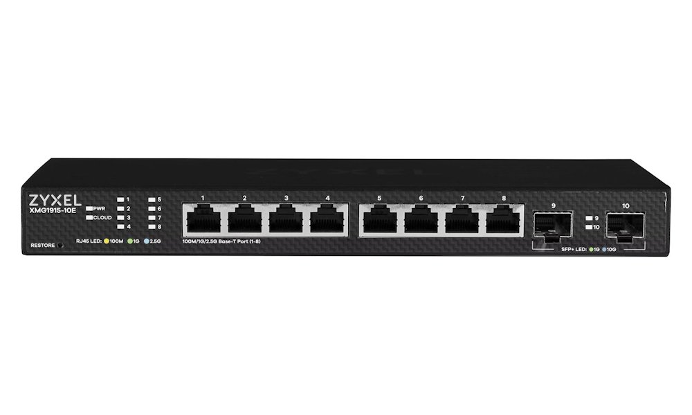 Zyxel XMG1915-10E, 8-port 2.5GbE, 2 SFP+ Smart Switch, hybrid mode, standalone or NebulaFlex Cloud