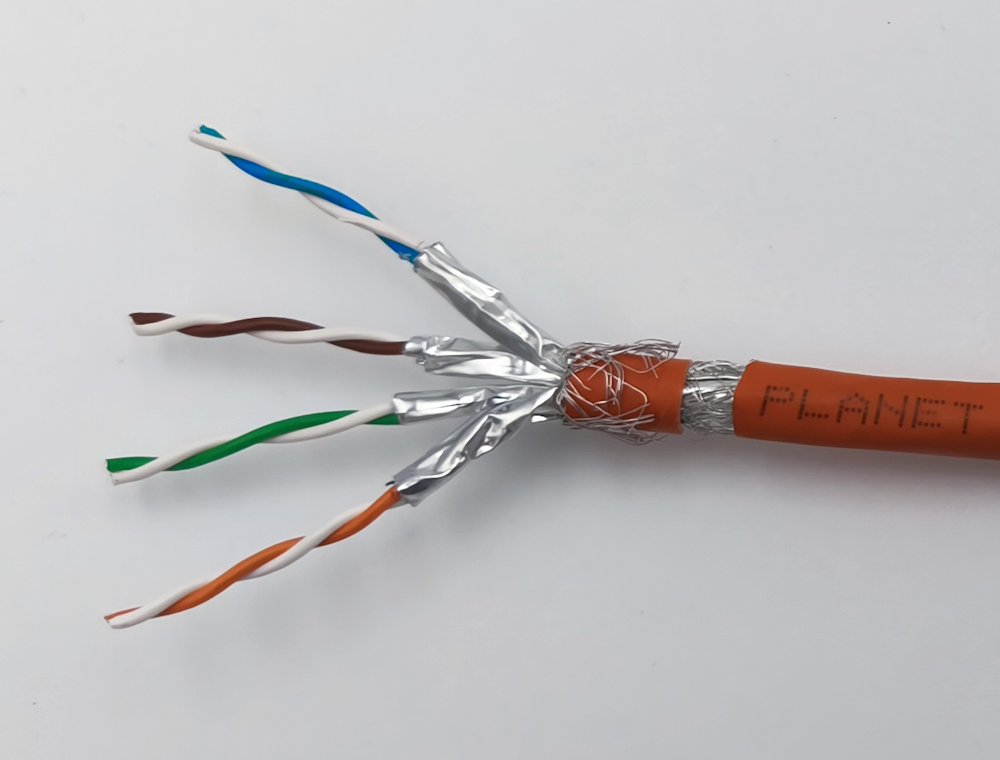 PLANET kabel SFTP, drát, Cat 6A, 4p, 500MHz, B2cas1d1a1 LS0H, stíněné páry, Planet Elite, oranžový, Dca, 420m
