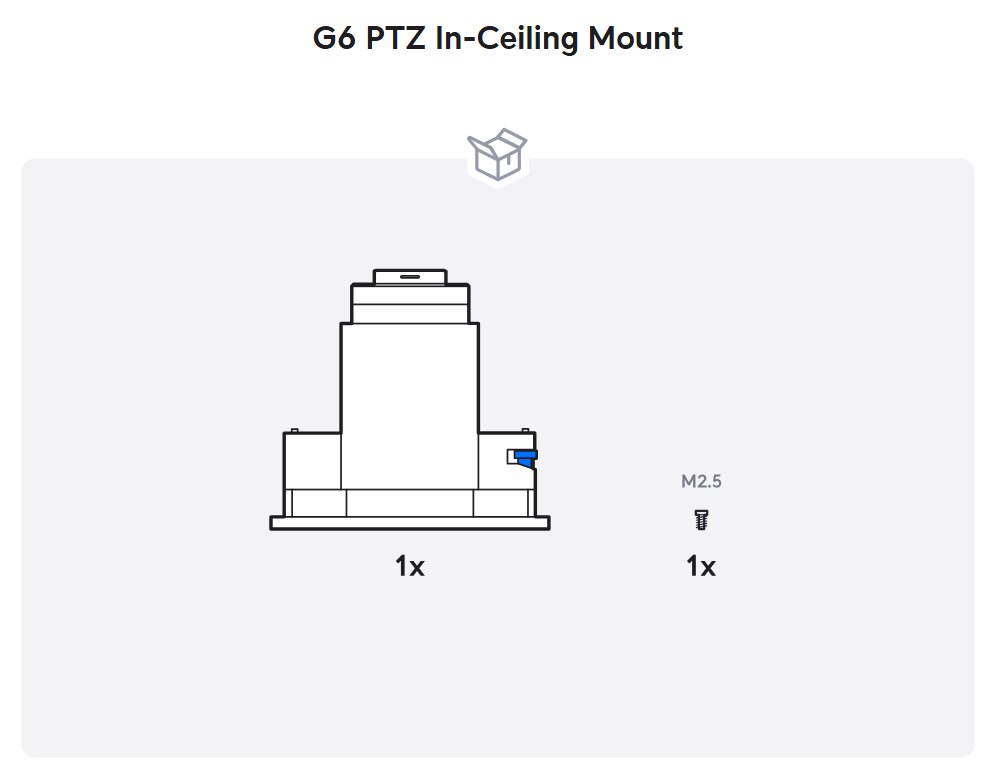 Ubiquiti UniFi G6 PTZ In-Ceiling Mount - Instalační krabice pro kameru UniFi G6 PTZ, stropní, zápustná, bílá
