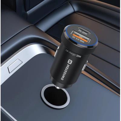 Swissten  Cl Adaptér Usb-C Pd + Usb-A, 20W Černý + Kabel Usb-C / Usb-C, 1 M