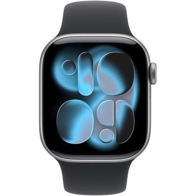 Apple Watch Series 11 42mm Vesmírně šedý hliník s černým sportovním řemínkem - S/M