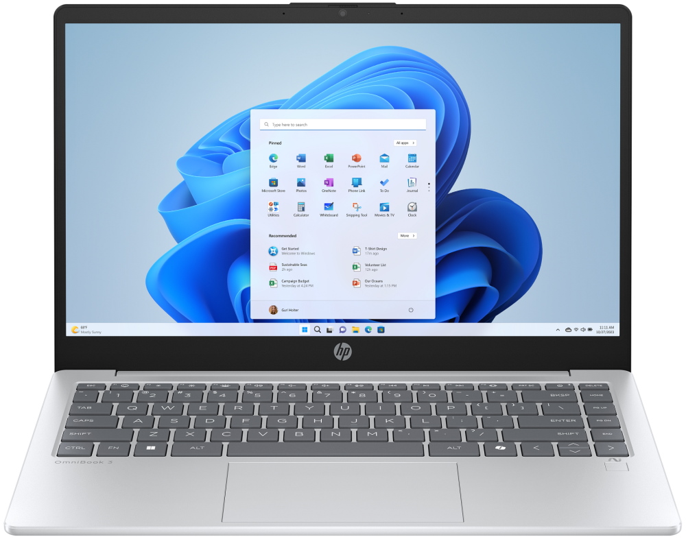 HP OmniBook 3 NG AI 14-ha0002nc/ Ryzen AI 7 350/ 24GB DDR5/ 1TB SSD/ Radeon Graphics/ 14"FHD,matný/ W11H/ stříbrný
