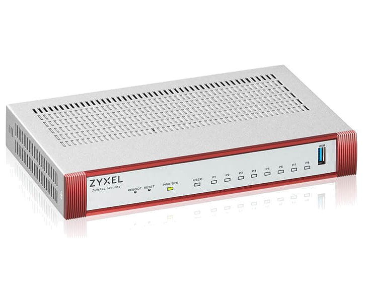 Zyxel USG FLEX 100 HP, 7 Gigabit user-definable ports, 1*1G PoE+, 1*USB  with 1 YR Entry Defense Pack