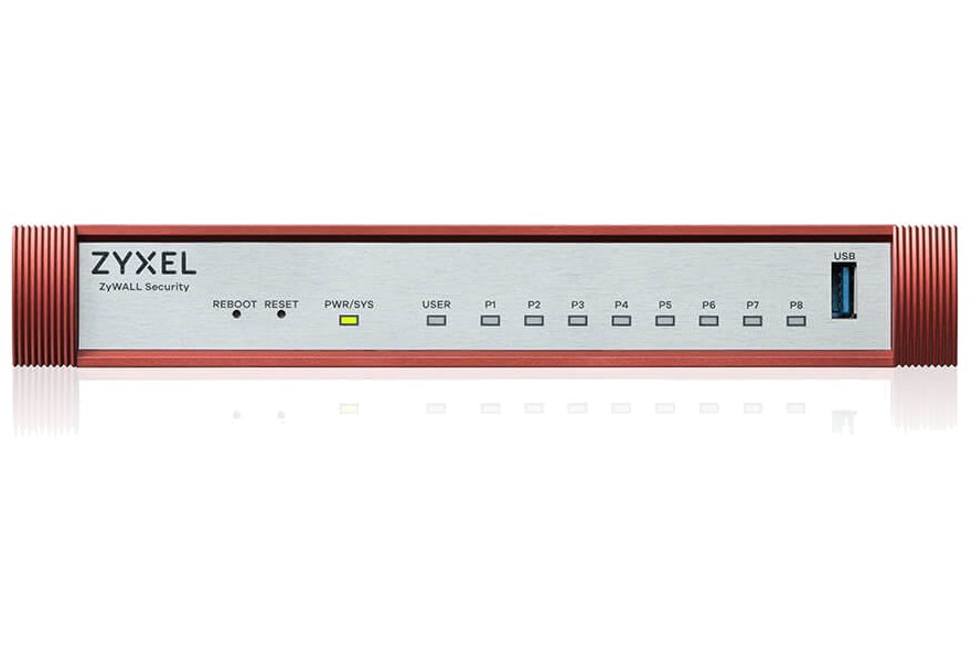 Zyxel USG FLEX 100 HP, 7 Gigabit user-definable ports, 1*1G PoE+, 1*USB with 1 YR Gold Security Pack