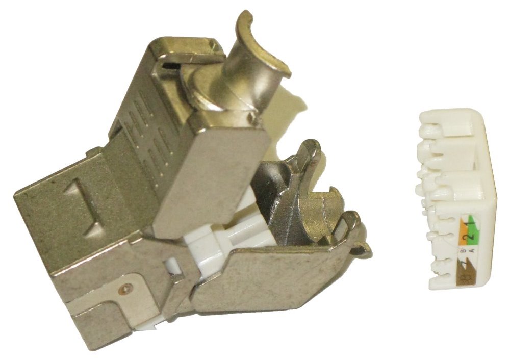 XtendLan Keystone jack RJ45, zaklapávací, CAT6A, STP, instalace bez nástrojů
