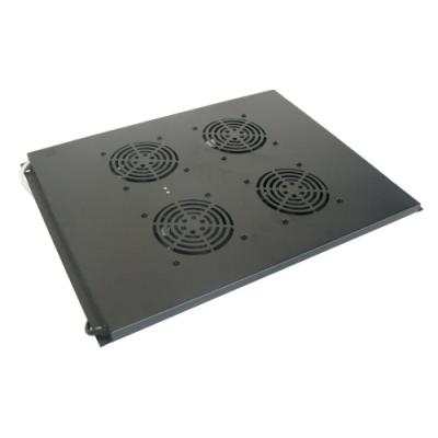 XtendLan Ventilace pro stojanové rozvadeče ECO hloubky 800mm, 4x ventilátor s termostatem, černá