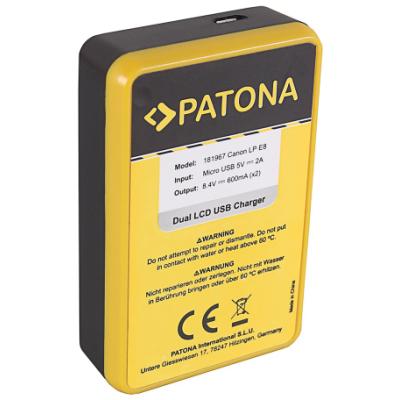 PATONA nabíječka Foto Dual LCD Canon LP-E8 USB