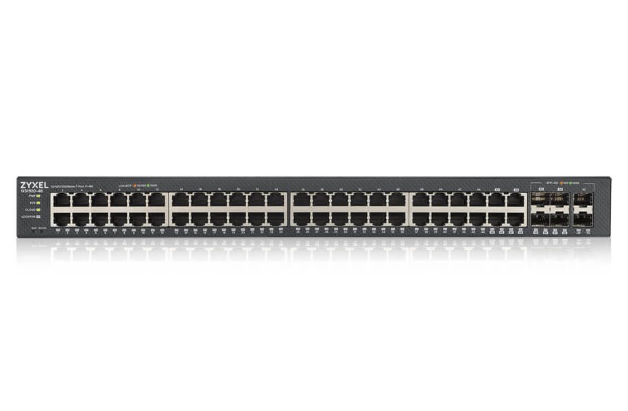 Zyxel GS1920-48v2 50-port Gigabit WebManaged Switch, 44x gigabit RJ45, 4x gigabit RJ45/SFP, 2x SFP