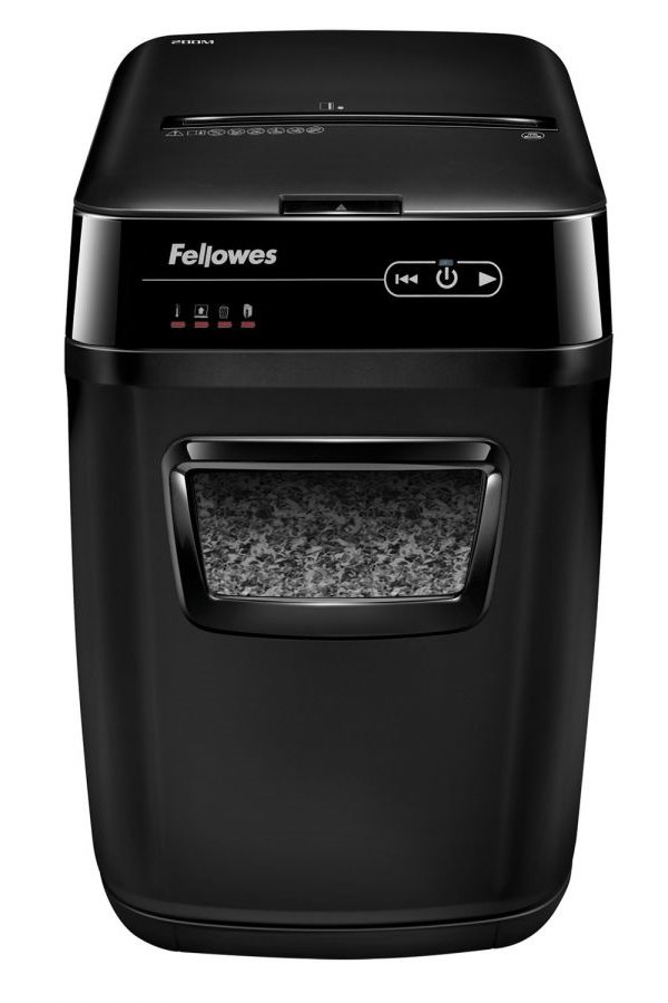 FELLOWES skartovač AutoMax 200 M/ křížový mikrořez 2x14 mm/ objem koše 32 l/ certifikát NBÚ/ stupeň utaj. P-5 (tajné)