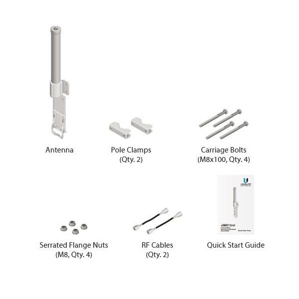 Ubiquiti Všesměrová anténa 5GHz, zisk 10 dBi, úhel 360°, MIMO2x2, 2x RSMA
