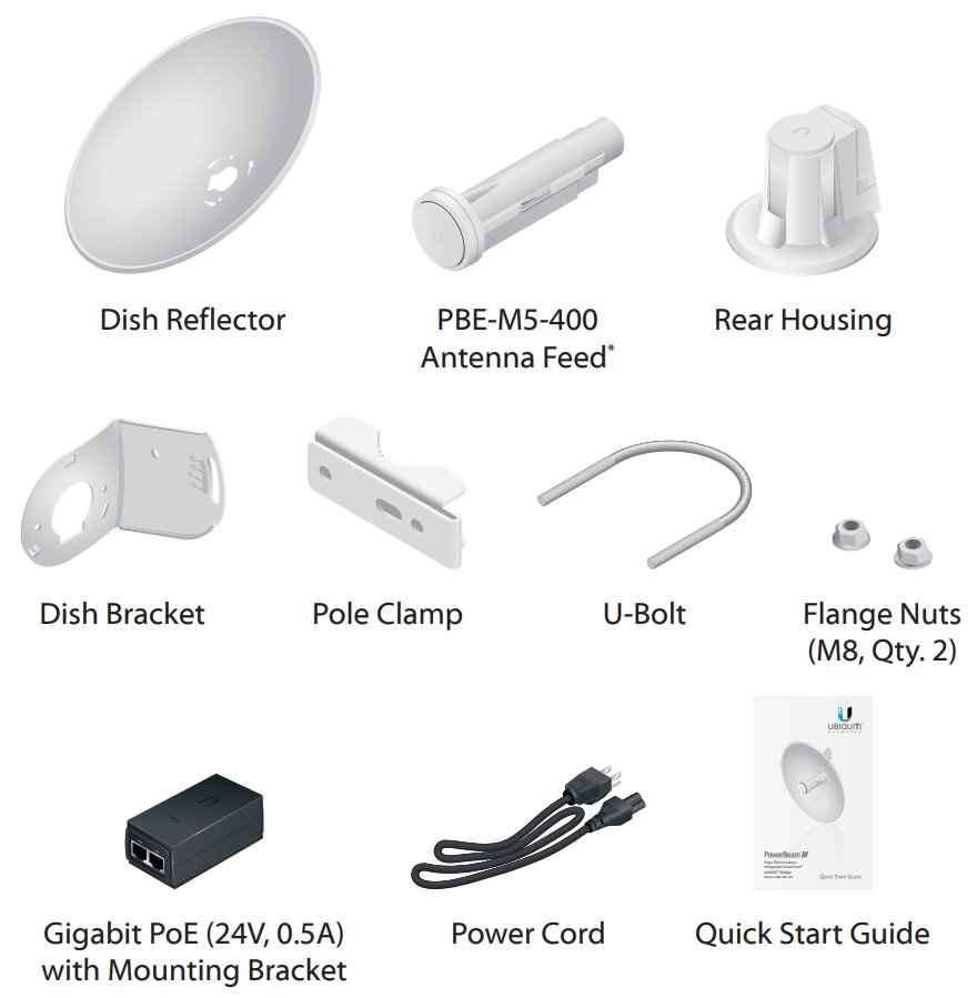Ubiquiti PowerBeam M5 400 - AP/client 5GHz, anténa 25dBi MIMO2x2, airMAX, 1x Gbit RJ45, PoE 24V