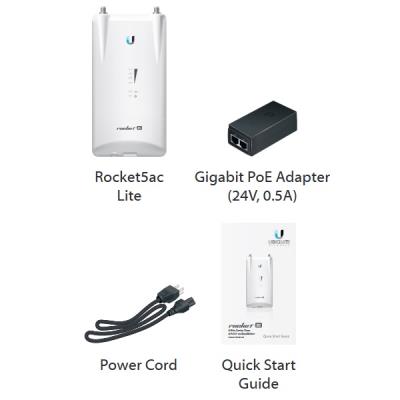 Ubiquiti Rocket 5AC Lite - AP 5GHz, airMAX AC, 2x RSMA, 1x Gbit RJ45, PoE 24V